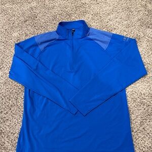 Adidas Men’s Large Shoulder Stripe Quarter-Zip Pullover Glory Blue